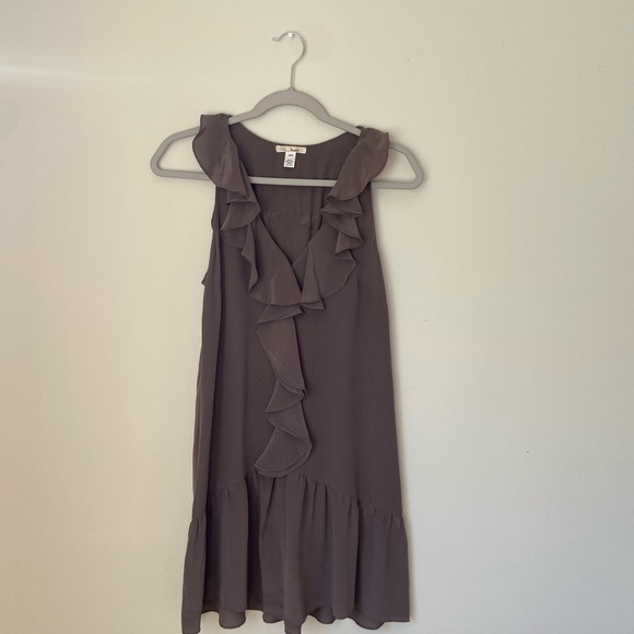 Trinity Charcoal Ruffle Mini Dress - Picture 1 of 10